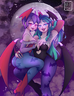 Lilith and Morrigan, Darkstalkers